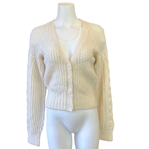 NWT NICHOLAS Camilla Cable Knit Wool & Alpaca Blend Cardigan M - Picture 2 of 10